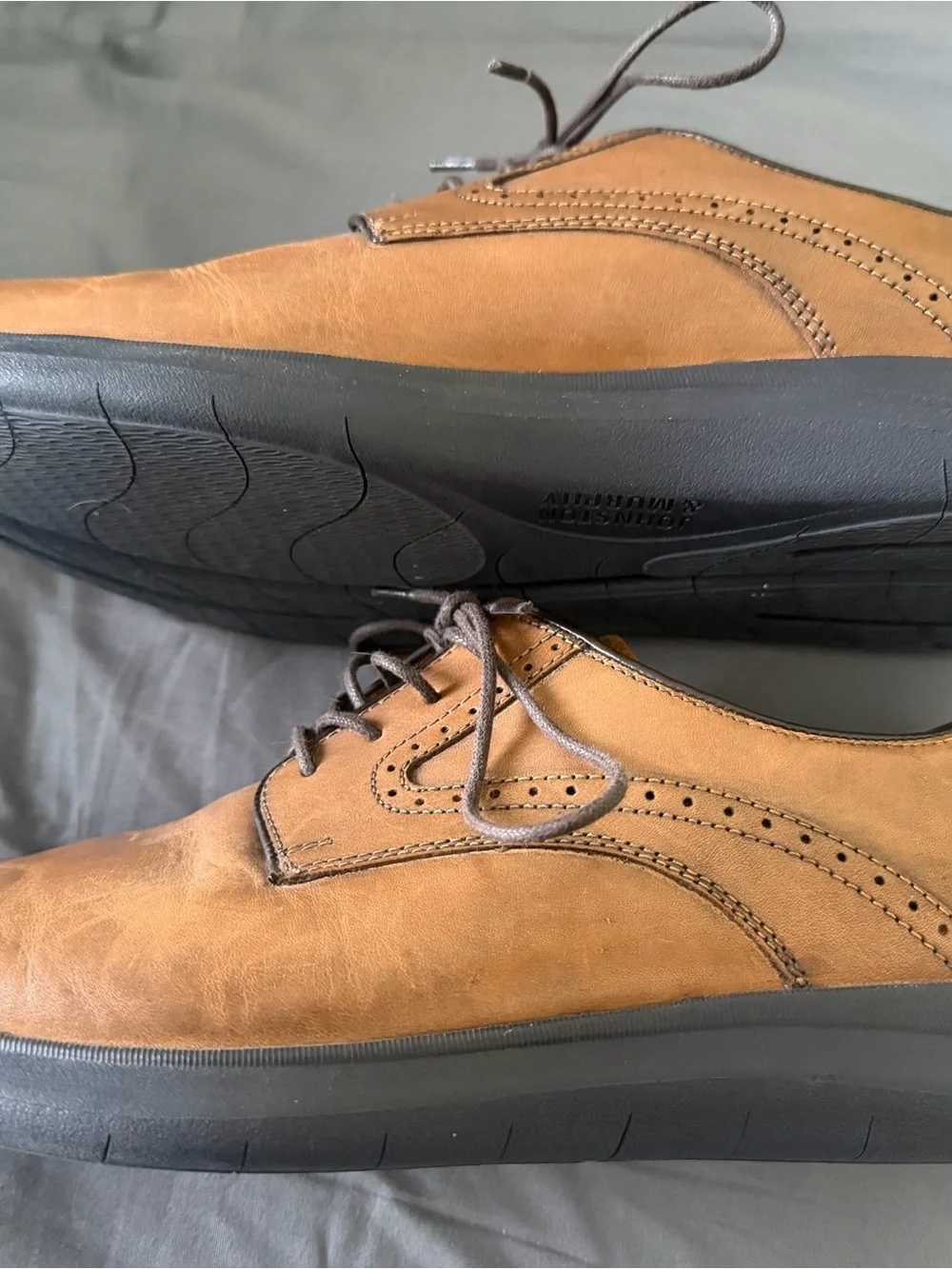 Johnston & Murphy Tan Leather Derby Lace-Up Shoes size 9 1/2 M